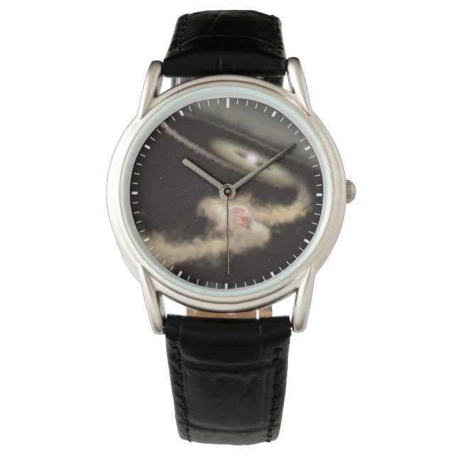 Relógio Dois Exoplanetas Gás Orbitando Uma Jovem Estrela (Frente)