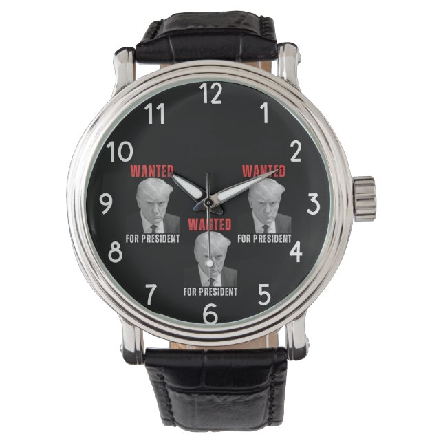 Relógio Donald Trump 2024 Queria O Presidente (Frente)