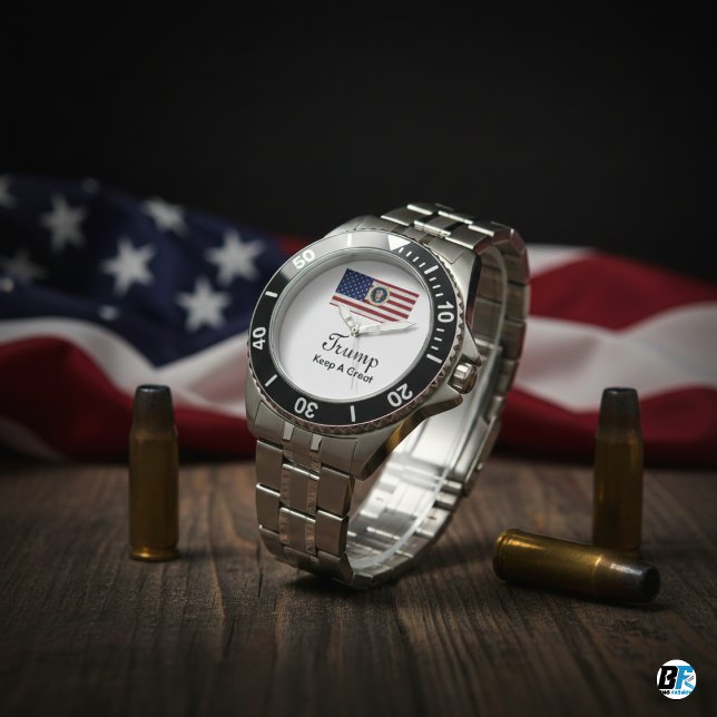 Relógio Donald Trump 2025 Mantenha Uma Bandeira De Excelen (Criador carregado)