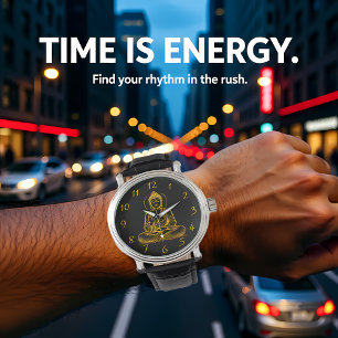 Relógio Dourada aparência da estátua budista radiando tran