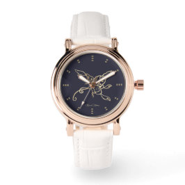 Relógio Dourada borboleta Luxury Watch