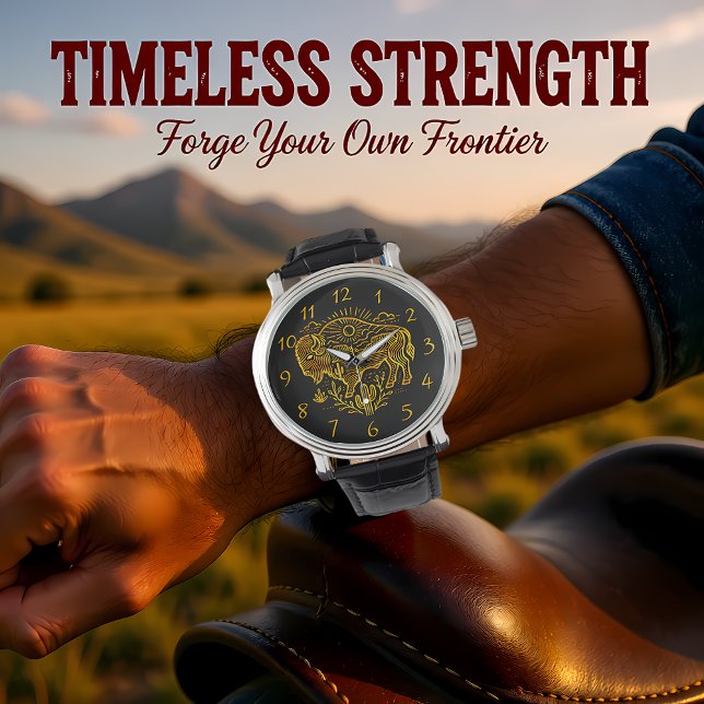 Relógio Dourada Búfalo A Esfregar Sob O Sol Perto Das Mont (Criador carregado)