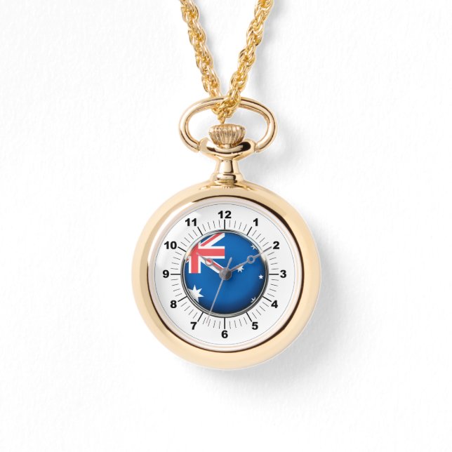 Relógio Dourada Watch de enrolamento da bandeira da Austrá (Frente)