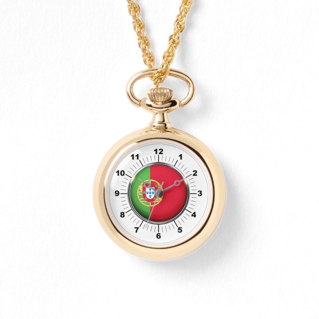 Relógio Dourada Watch de enrolamento de bandeira de Portug (Frente)