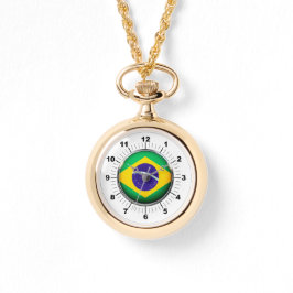 Relógio Dourada Watch de enrolamento feminino da bandeira
