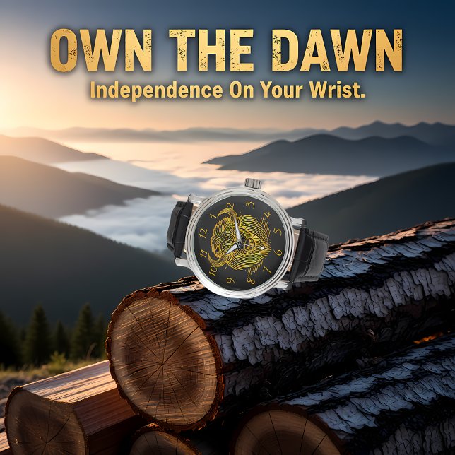 Relógio Dourado Bison Buffalo Trabalho de arte com Intrica (Criador carregado)