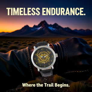 Relógio Dourado Bison na Ilustração de Óculos Solares