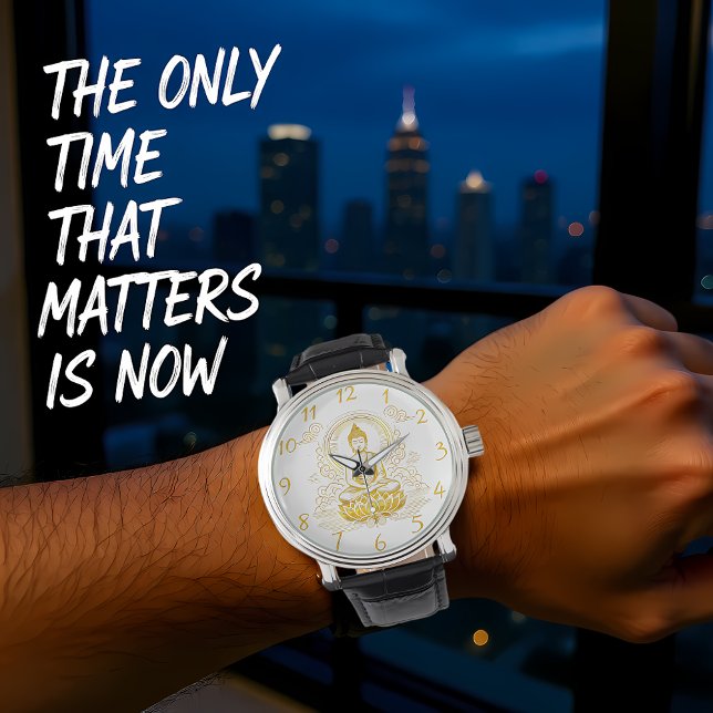 Relógio Dourado Buda sentado em Lotus Pose. (Criador carregado)