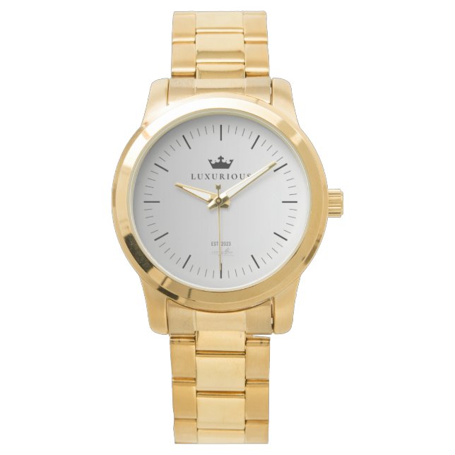 Relógio Dourado Stainless Steel Watch por Luxurioso (Frente)
