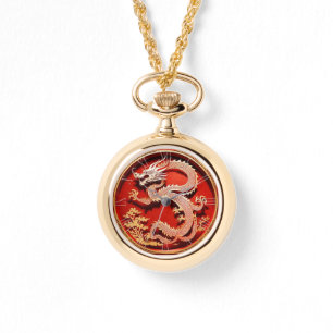 Relógio Dragão de Ano Novo chinês 2024 "cortado em papel"