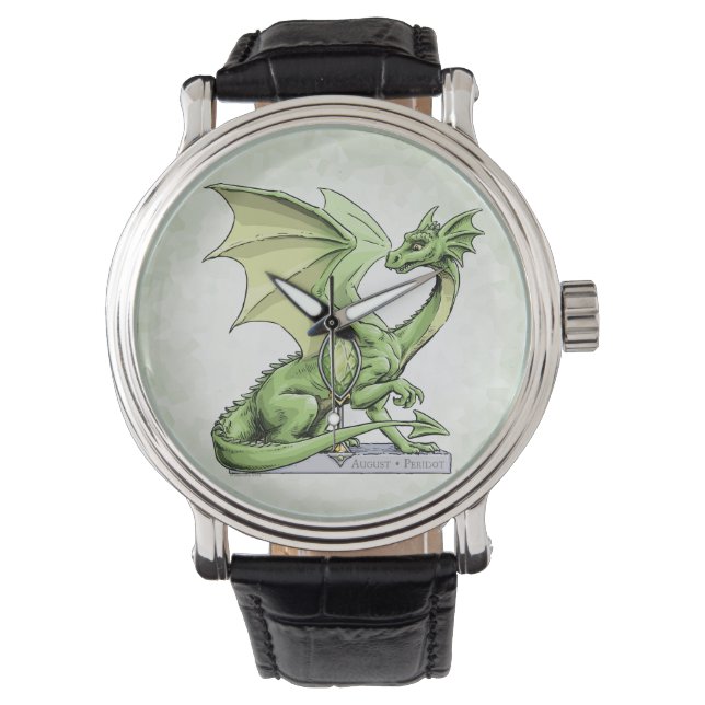 Relógio Dragão de Birthstone de agosto: Peridot (Frente)