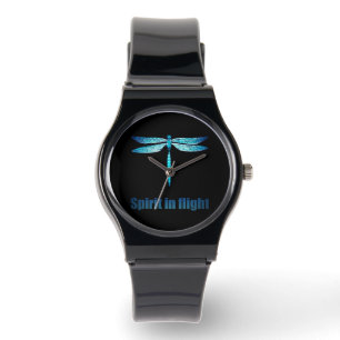 Relógio Dragonfly Azul na Ilustração de Voo