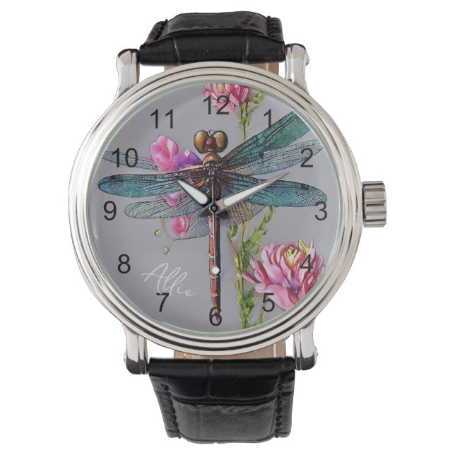 Relógio Dragonfly Azul Wing (Frente)