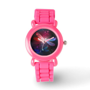 Relógio Dragonfly vermelha