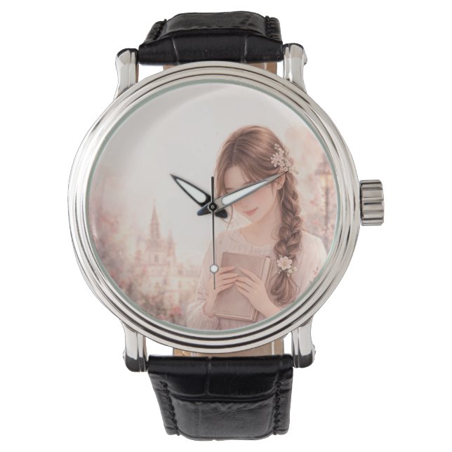 Relógio Dreamy Floral Girl Aesthetic Wrist Watch – Cute  (Frente)