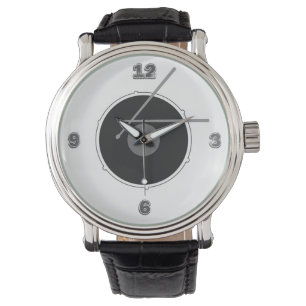 Relógio Drum Black and White Rock Music Legal