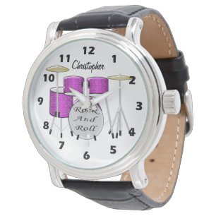 Relógio Drums Apenas Adicione Nome