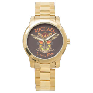 Relógio Eagle e Flames Biker Watch