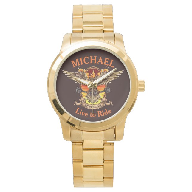 Relógio Eagle e Flames Biker Watch (Frente)