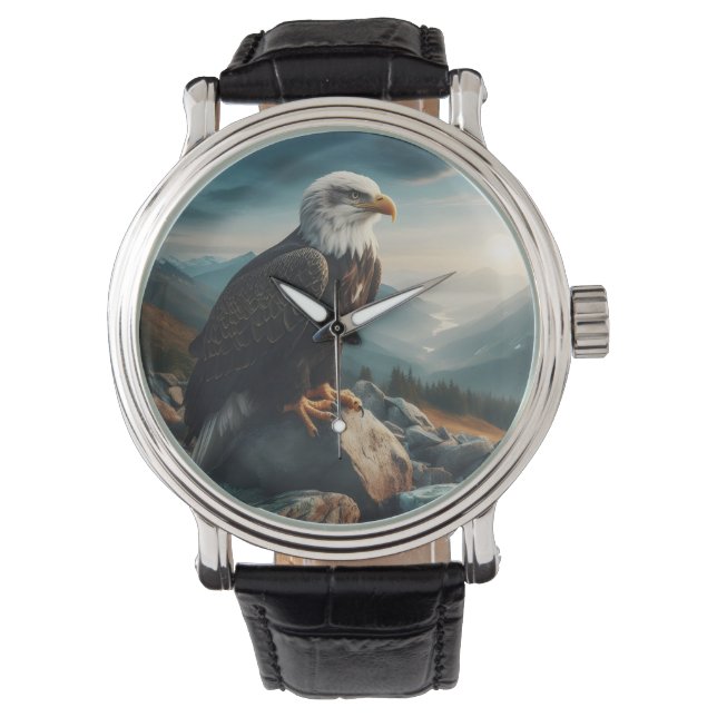 Relógio Eagle Perked em Rocky Terrain (Frente)