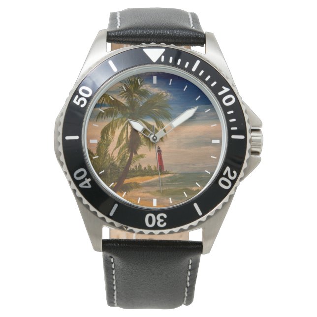 Relógio East Coast Beach e Lighthouse, por Gary Poling (Frente)
