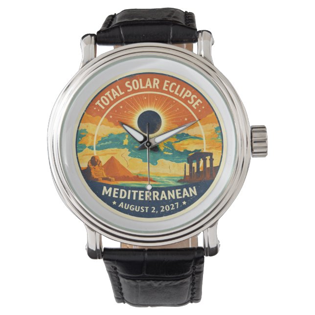 Relógio Eclipse solar mediterrâneo de 2027 (Frente)