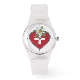 Relógio Edelweiss Heart Swiss Flag Watch