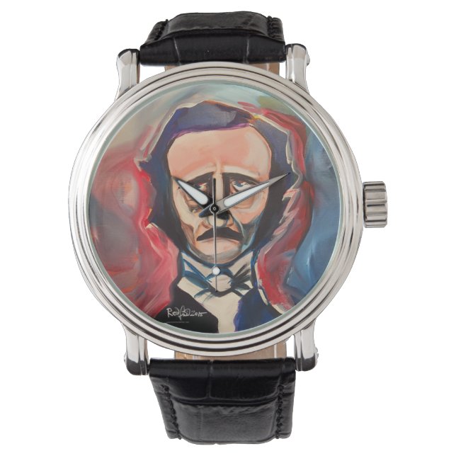 Relógio Edgar Allan Poe por Mark Redfield Oversize Watch (Frente)