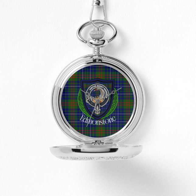 Relógio Edmonstone Scottish Clan Tartan & Crest (Frente)