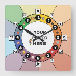 Relógio Educacional para Crianças (Quadrado)