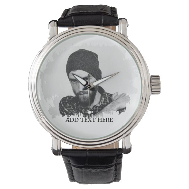 Relógio Efeito Fotográfico Personalizado Moderno (Frente)