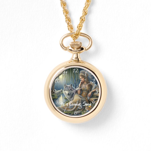 Relógio ELE ESTÁ VINDO EM BREVE A Árvore Antiga (Frente)