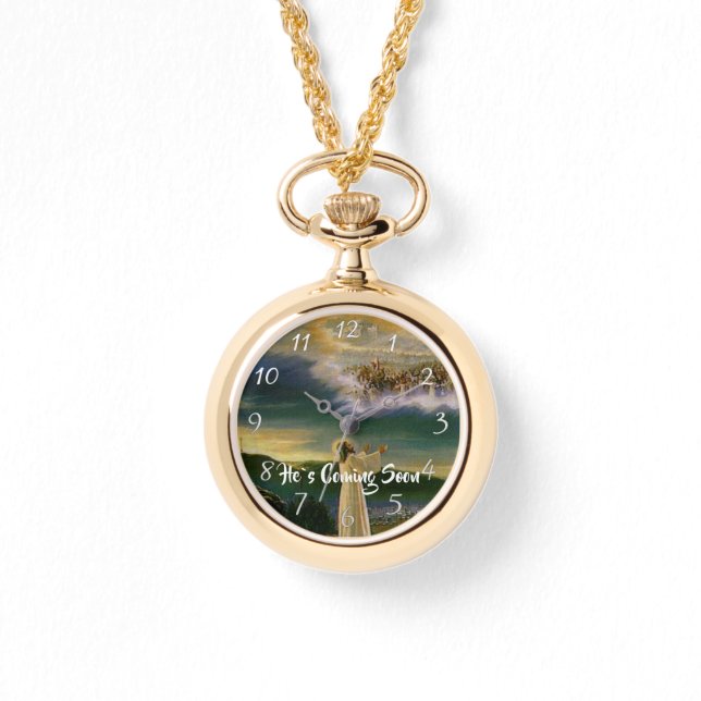 Relógio ELE VEM EM BREVE Fé Cristã (Frente)