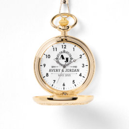 Relógio Elegant Initials White black Luxury Monogram