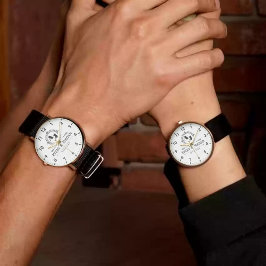 Relógio Elegant Initials White black Luxury Monogram