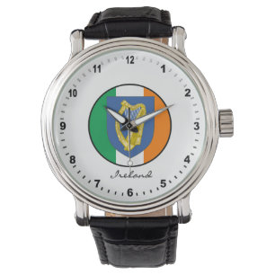 Relógio Elegant Ireland Watch & Irish Flag / Ruas. Patrick