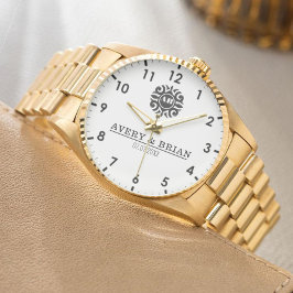 Relógio Elegant Luxury  Monogram Letters Couple's Names