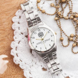 Relógio Elegant Luxury  Monogram Letters Couple's Names