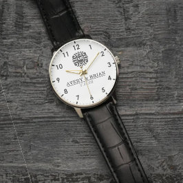 Relógio Elegant Luxury  Monogram Letters Couple's Names
