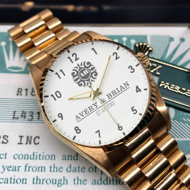 Relógio Elegant Luxury  Monogram Letters Couple's Names