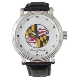 Relógio Elegant Maryland Watch & Maryland Flag / EUA