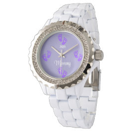 Relógio Elegant Mommy Watch with Baby Footprints