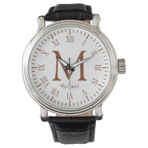 Elegant Monogram Roman Numerals Watch