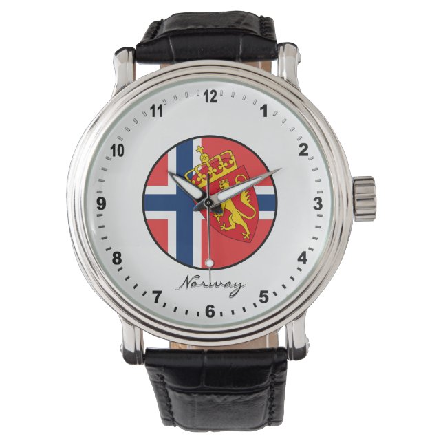Relógio Elegant Norway Watch e Norway Flag (Frente)