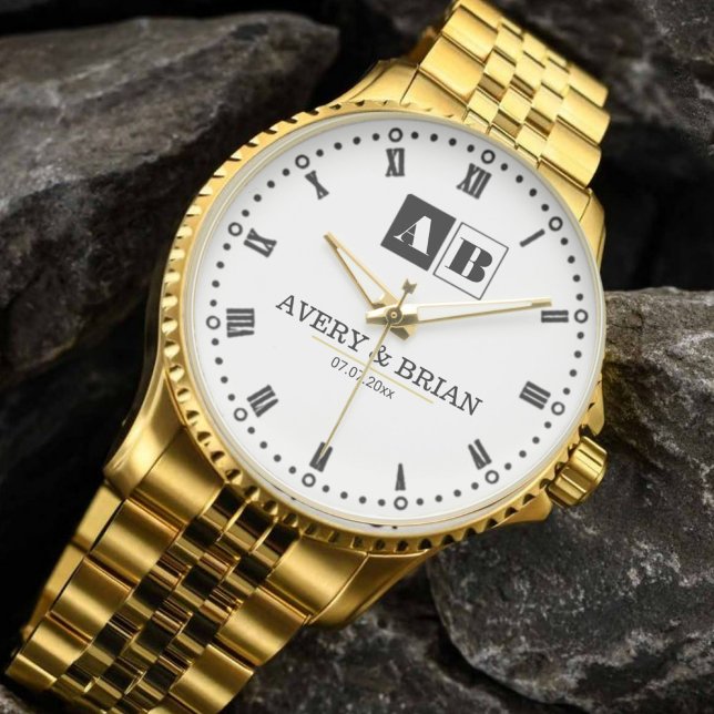 Relógio Elegant Personalized Monogram  (Criador carregado)