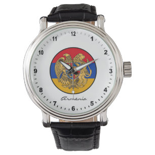 Relógio Elegante Armênia Watch & Armenian Flag