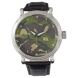 Relógio Elegante Camouflage Watch, caçador monograma, Exér