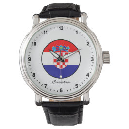 Relógio Elegante Croácia Watch e bandeira croata