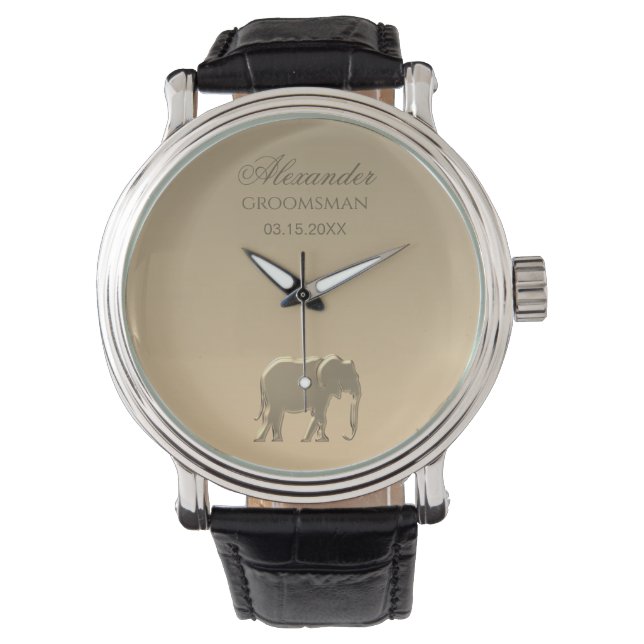 Relógio Elegante Monograma Dourado (Frente)