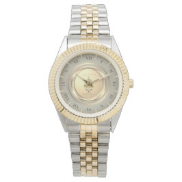 Relógio Elegante Ouro & Prata Clássico Numeração Romana Pe